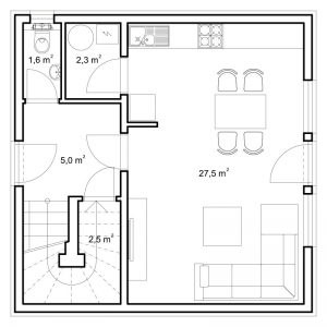 Marchfeldhaus Square Living Grundriss Erdgeschoss